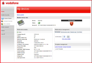Vodafone Security Portal - click to enlarge