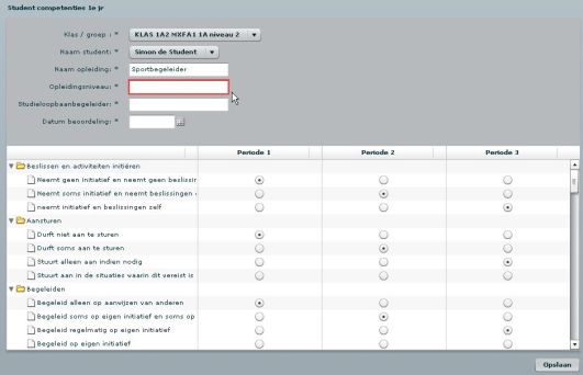 Flexibel te configureren Competentierapporten met meerdere periodes.
