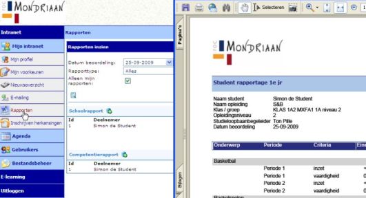 Elke docent geeft daarbij de cijfers voor zijn vakken en zijn studenten en na controle geeft de studieloopbaanbegeleider het rapport vrij voor de individuele student